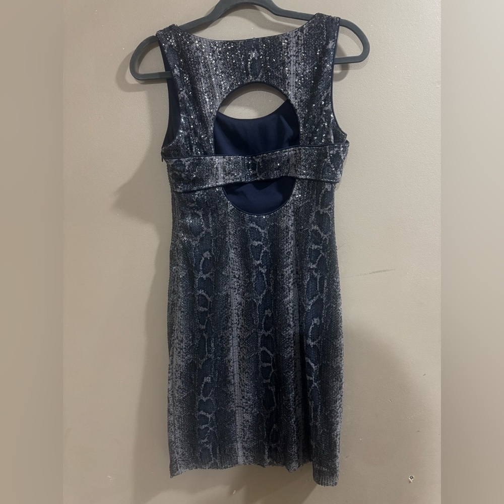 Boston Proper Blue and Gray Sequin Mini Dress - Picture 5 of 6